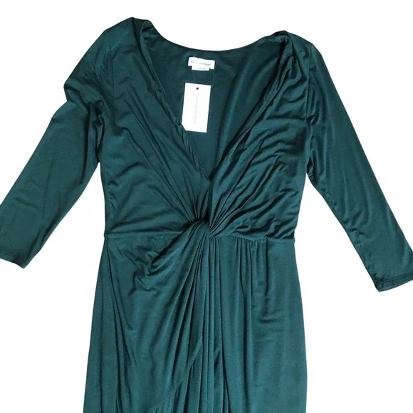 LOVERS+FRIENDS NWT Sexy Green Sexy Deep V Neck High Low Maxi Party Dress $178 M